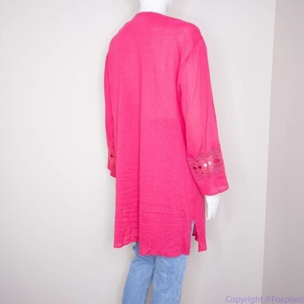 La Blanca pointelle cotton pink tunic, coverup size M‎ - Picture 16 of 16